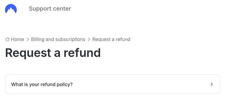 Figure 4: Request a refund (not)