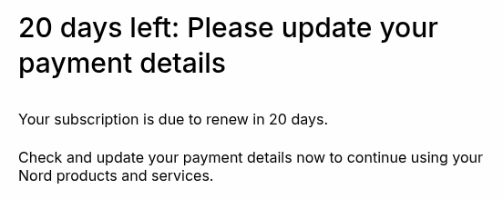 Figure 1: Mail from NordVPN on February 24.